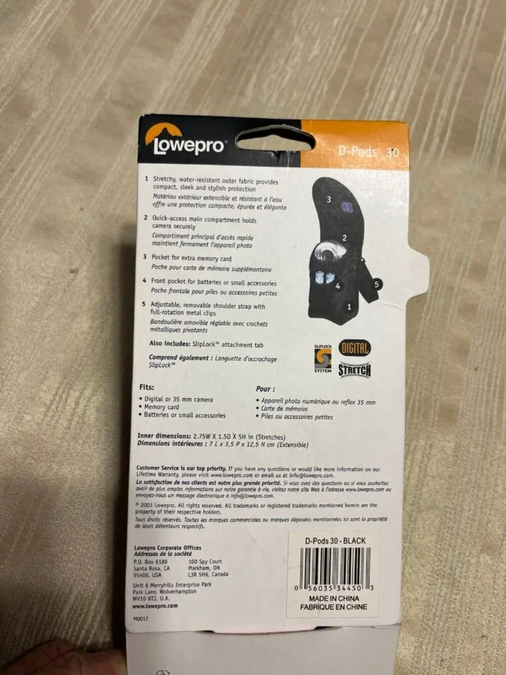 Lowepro Digital Camera Bag D-Pods 30 Black Brand New